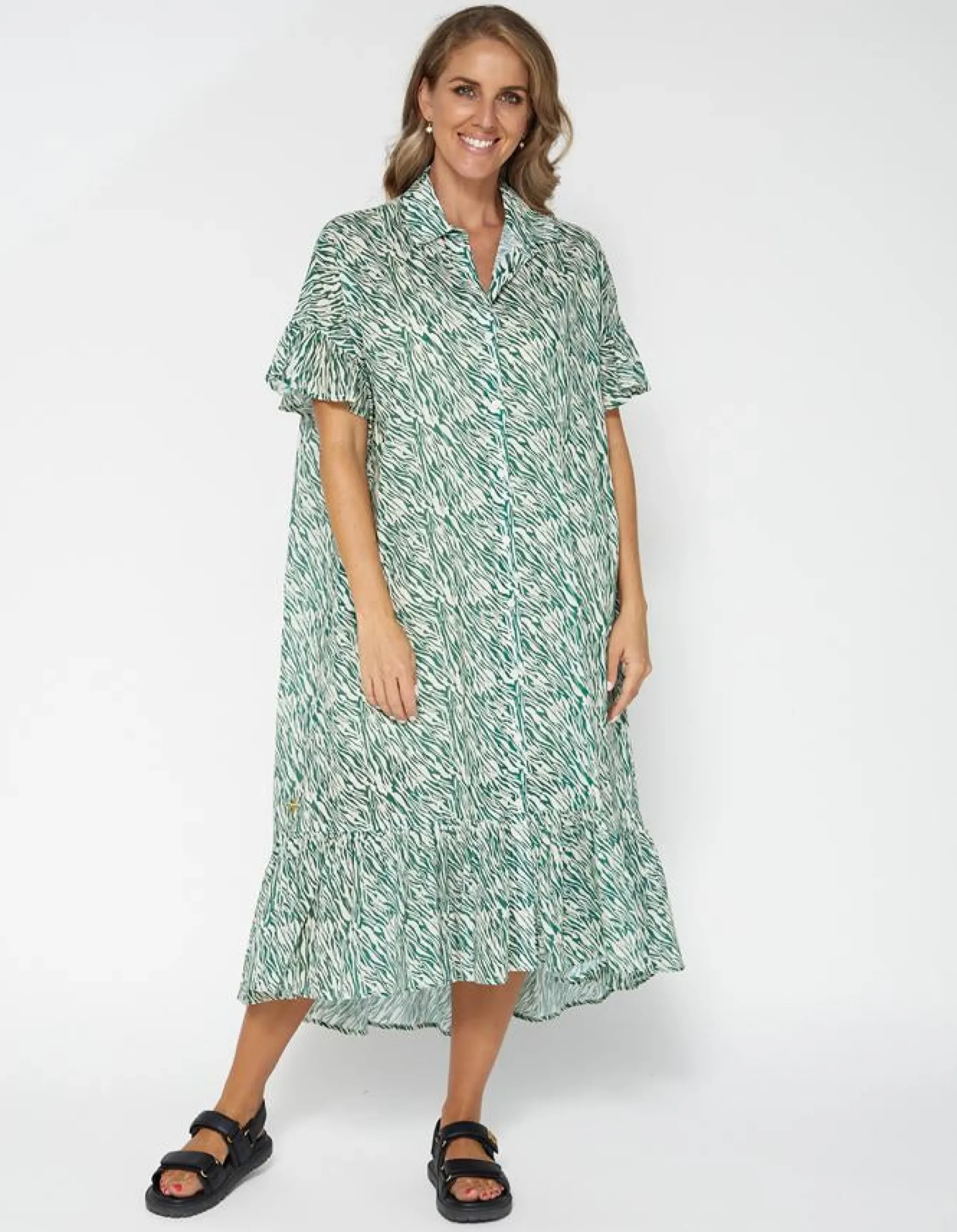 Magnolia Dress - Grassy Zebra