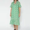 Magnolia Dress - Green Tangles