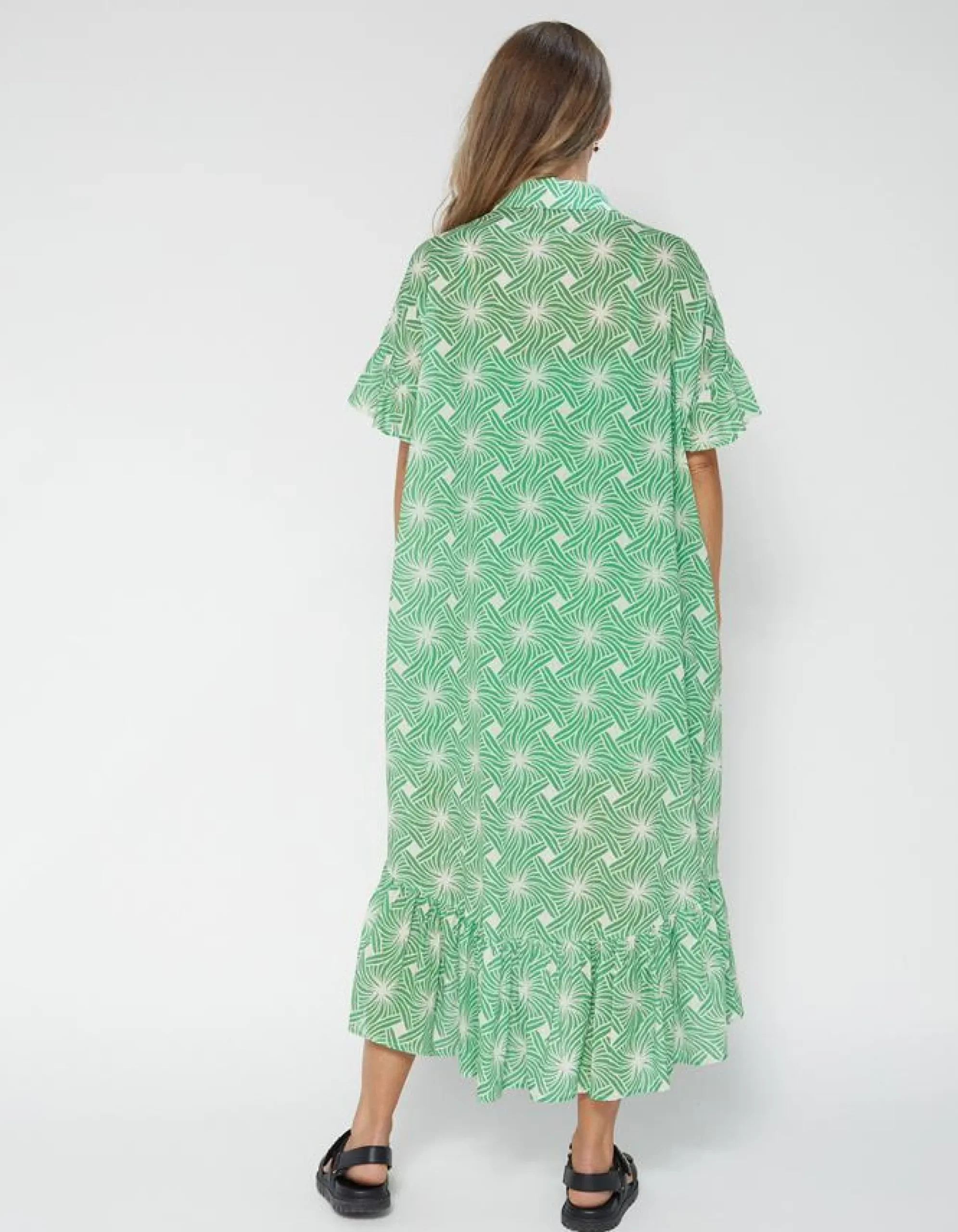 Magnolia Dress - Green Tangles