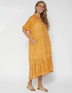 Magnolia Dress - Peach Spot