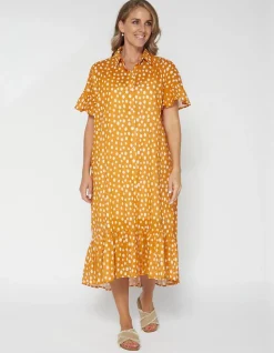 Magnolia Dress - Peach Spot