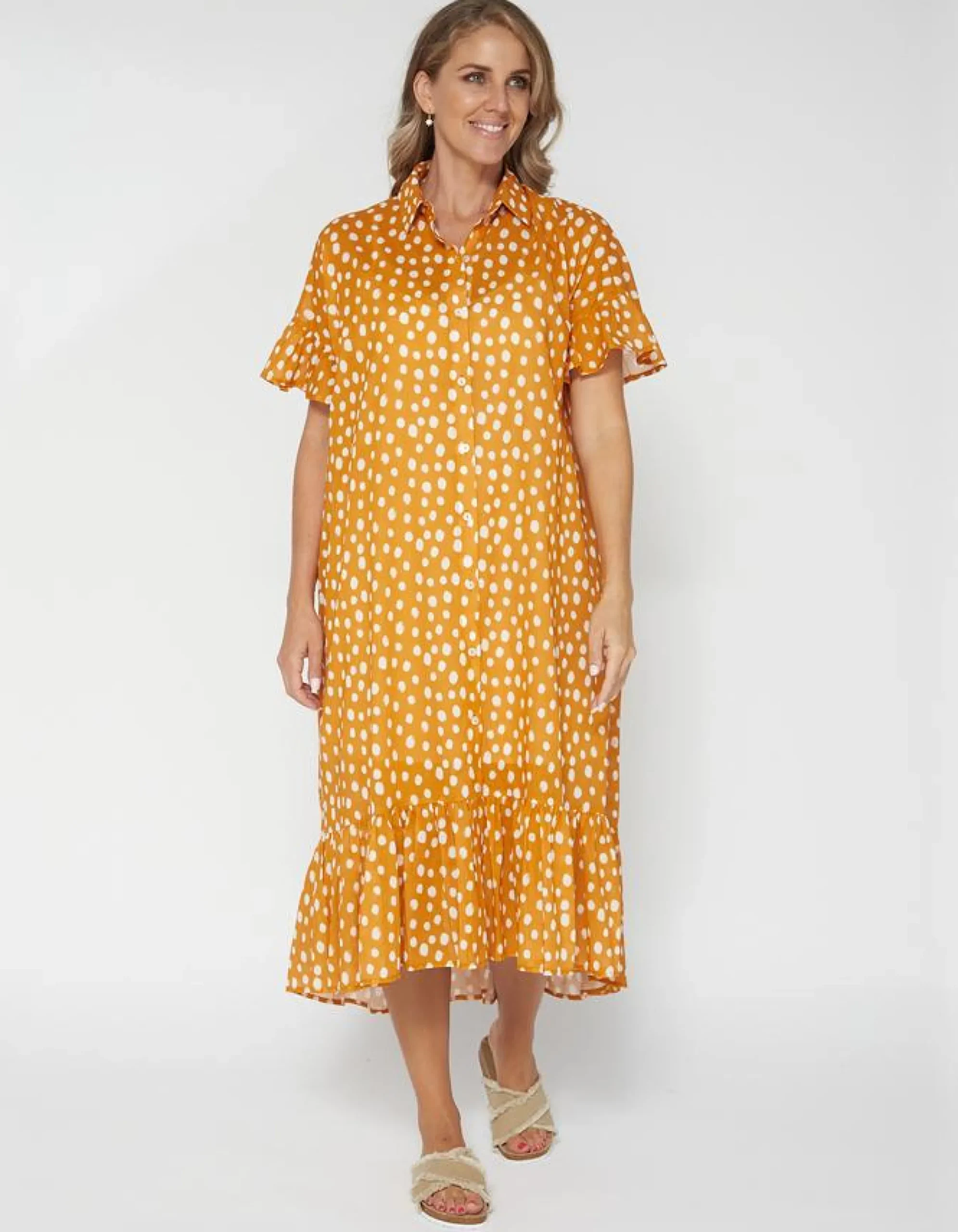 Magnolia Dress - Peach Spot