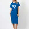 Maxie T-Shirt Dress - Deep Blue Bowtiful Bow