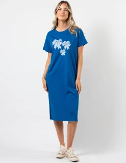 Maxie T-Shirt Dress - Deep Blue Bowtiful Bow