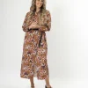 Maya Dress - Blurred Blooms Rust
