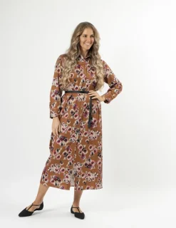Maya Dress - Blurred Blooms Rust