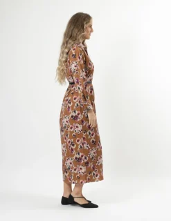 Maya Dress - Blurred Blooms Rust