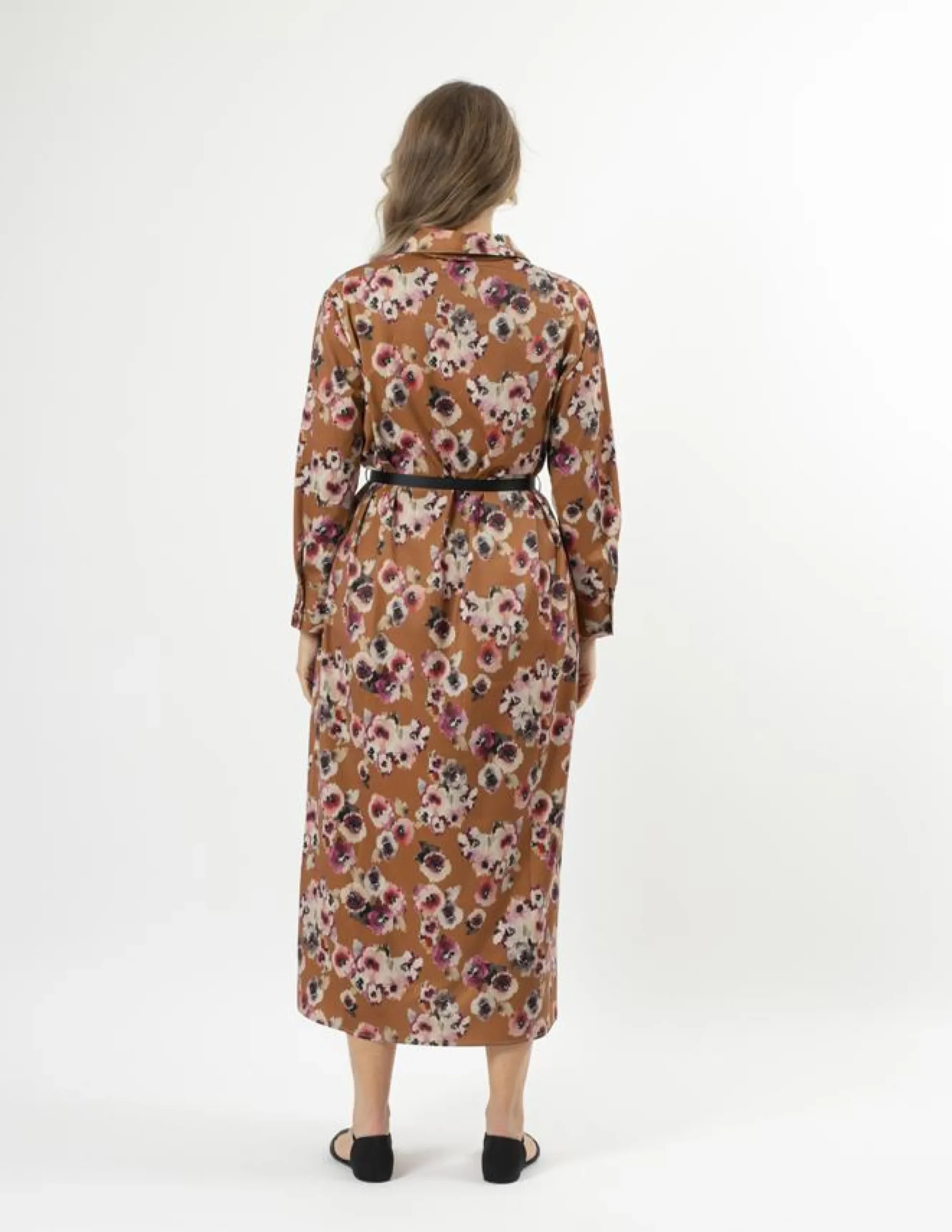 Maya Dress - Blurred Blooms Rust