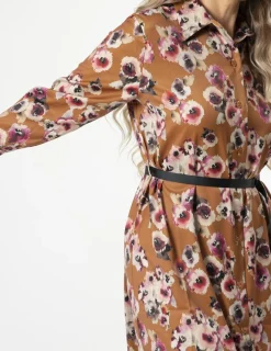 Maya Dress - Blurred Blooms Rust