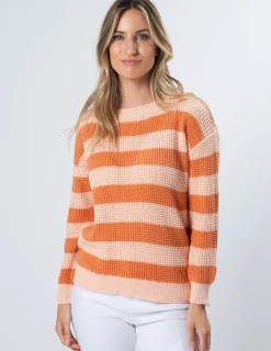 Melinda Jumper - Summer Apricot Stripe