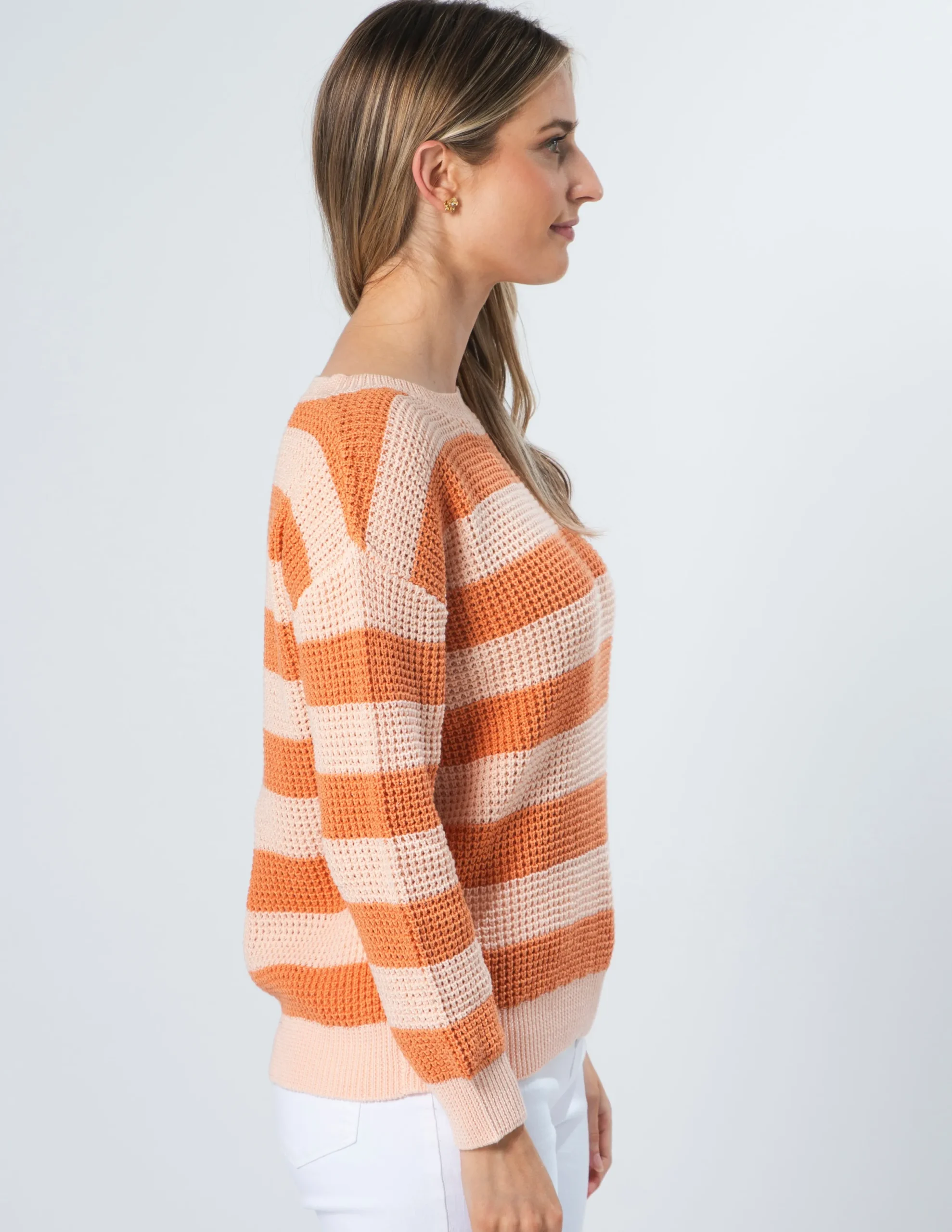 Melinda Jumper - Summer Apricot Stripe