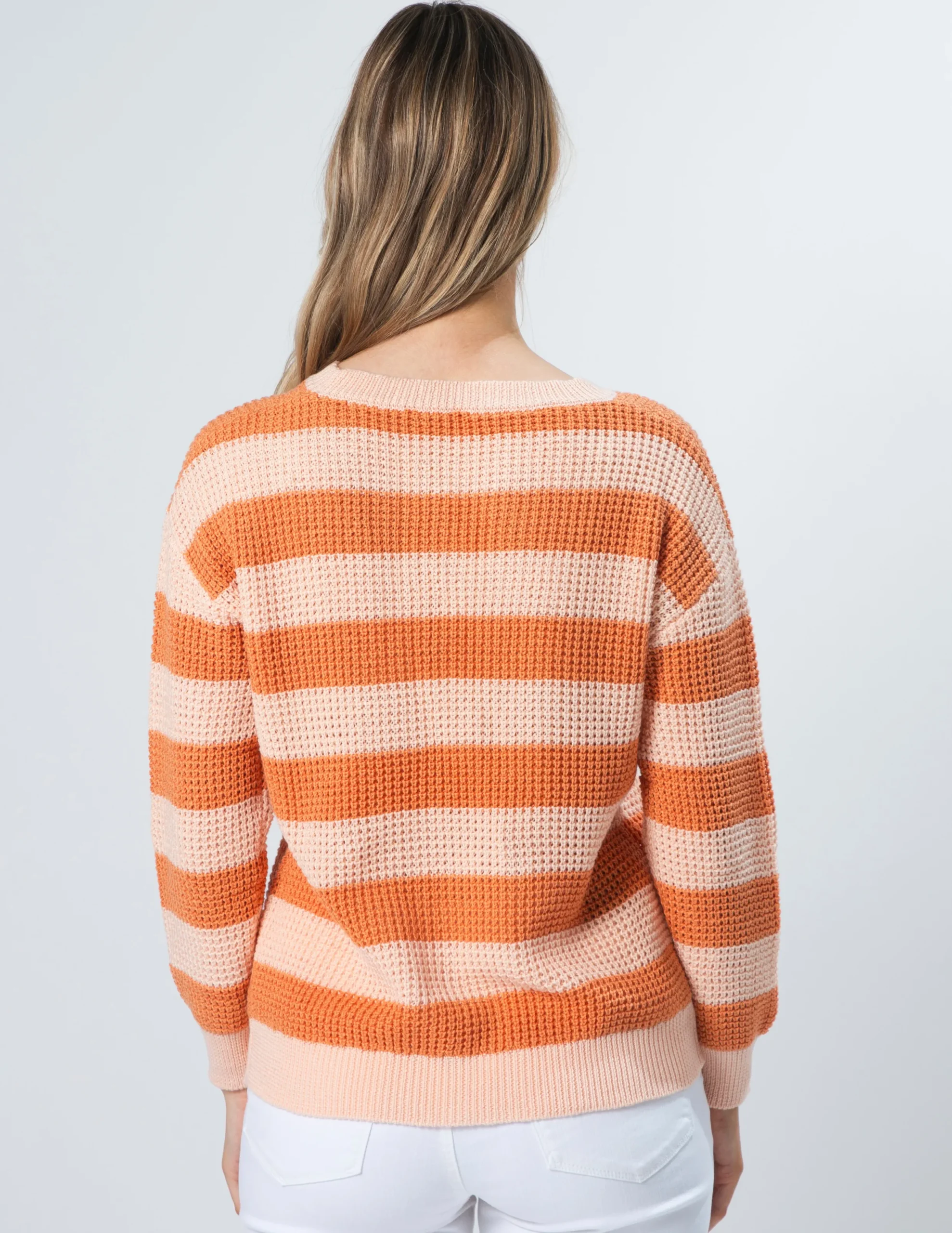 Melinda Jumper - Summer Apricot Stripe