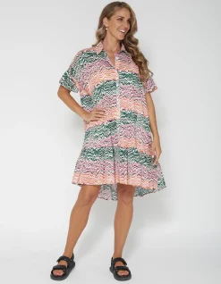Mimosa Dress - Waves Stripes