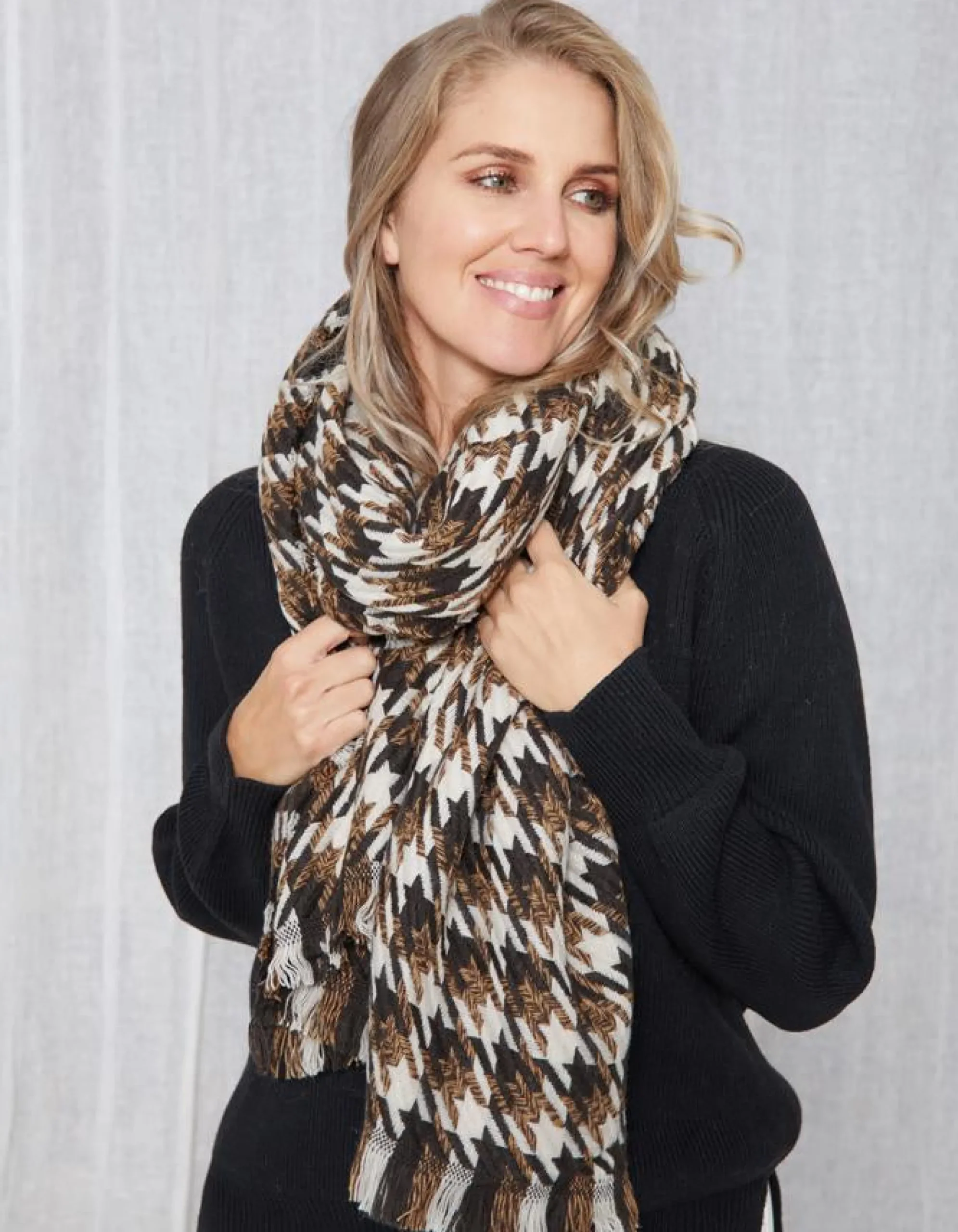 Mixed Houndstooth Scarves