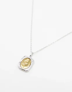 Mixed Metal Rose Necklace