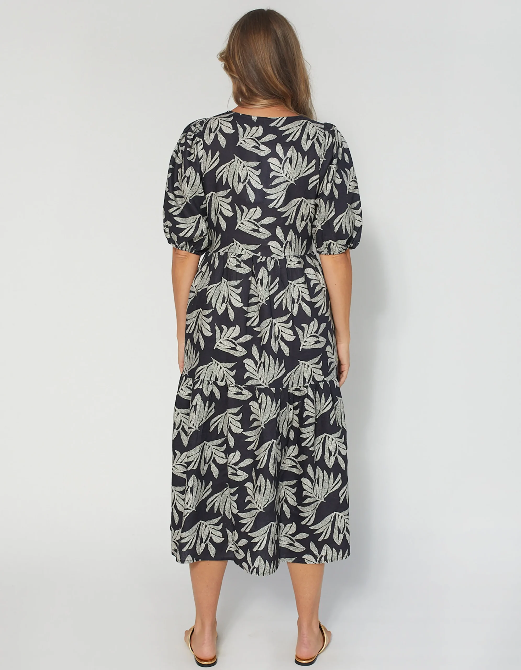 Miyuki Dress - Black Palm