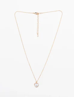 Necklace - Encased Pearl Heart