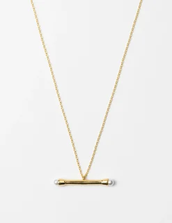 Necklace - Rod with Pearl Ends