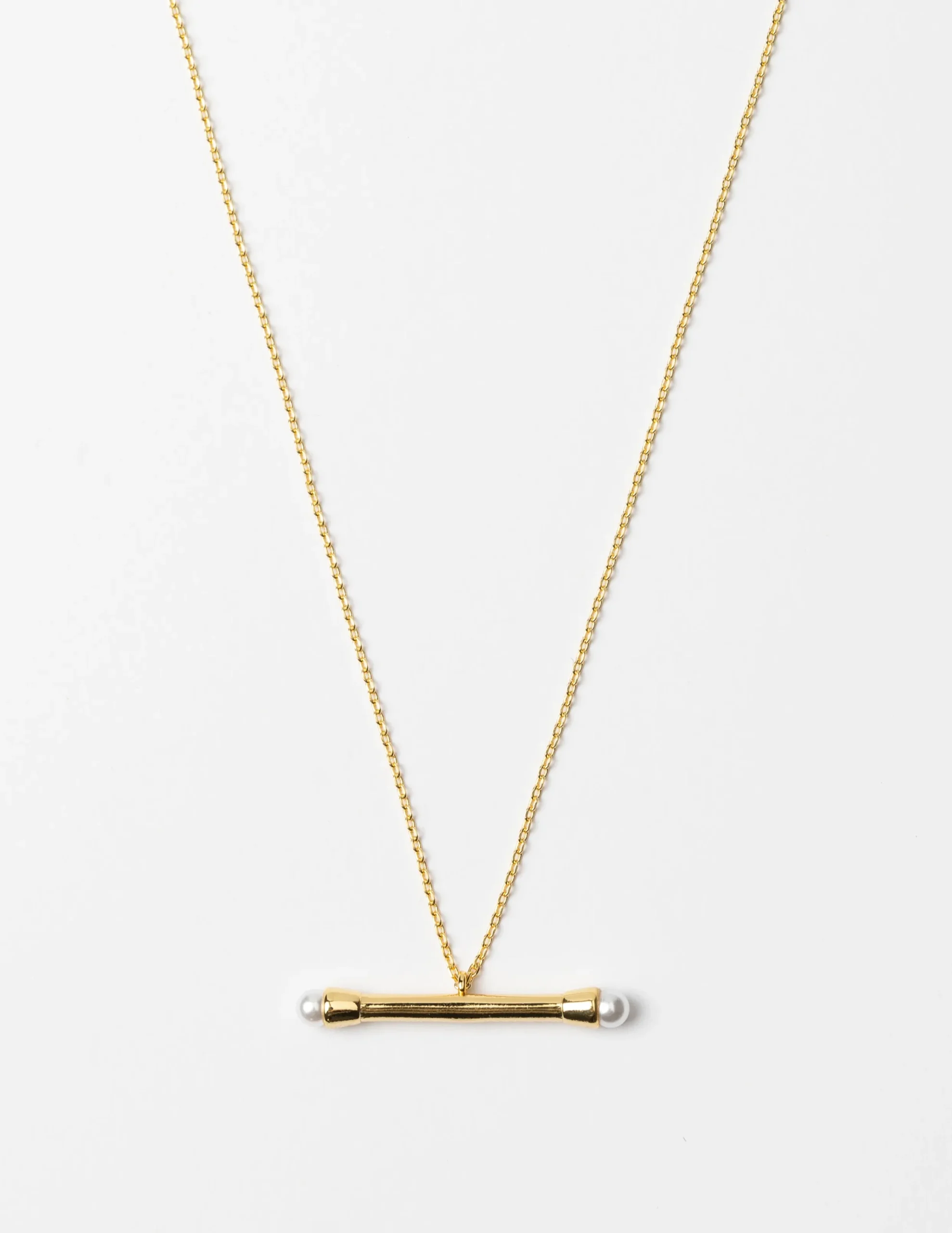 Necklace - Rod with Pearl Ends