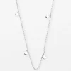 Necklace Chain Solid Flowers - Silver