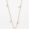 Necklace Chain Solid Flowers - Gold
