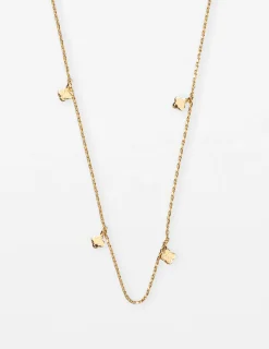 Necklace Chain Solid Flowers - Gold