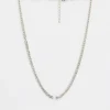 Necklace Chain W/Crystal Silver