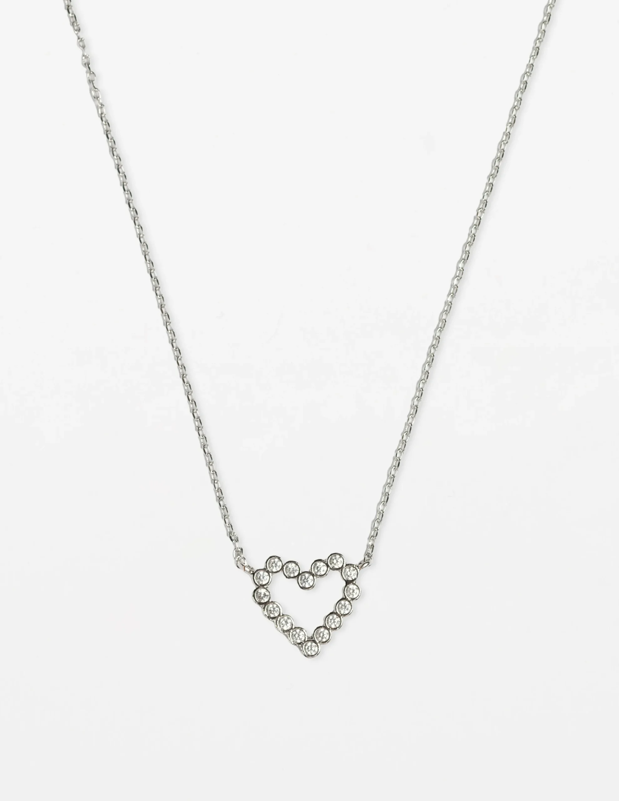 Necklace Crystal Heart - Silver