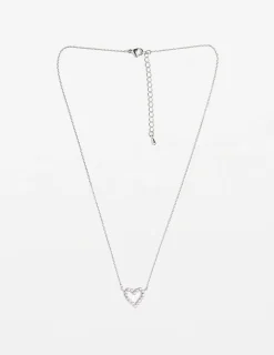Necklace Crystal Heart - Silver