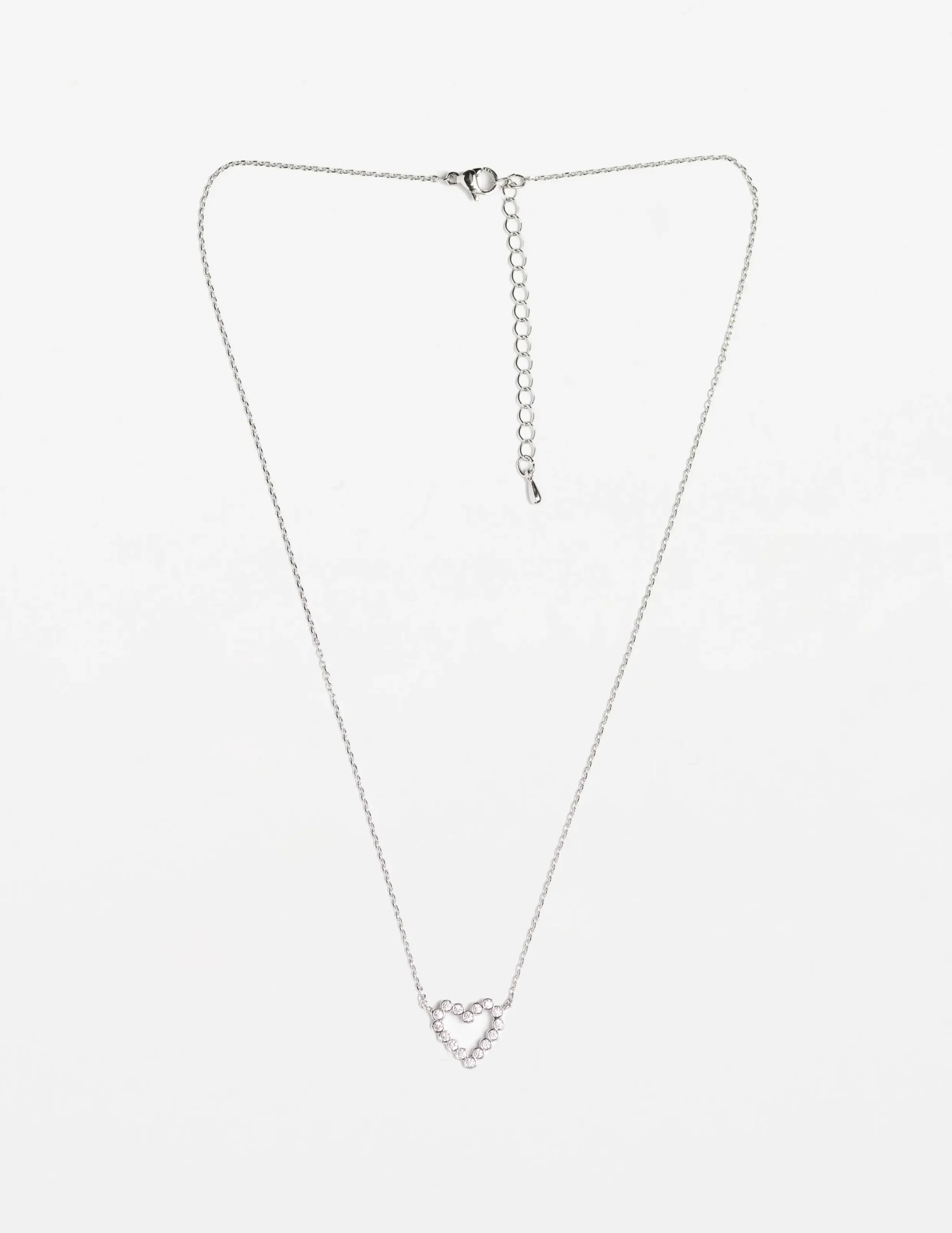 Necklace Crystal Heart - Silver