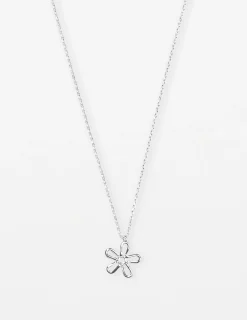 Necklace Flower Cut Out - Silver