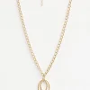 Necklace Gold Double Oval Pendant