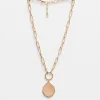 Necklace Gold W/Rose Quartz Hex