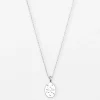 Necklace Medallion Ribbon Bow - Silver