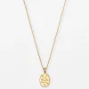 Necklace Medallion Ribbon Bow - Gold