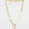 Necklace Mop Hearts/Gold Chain