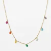 Necklace Rainbow Beads - Gold
