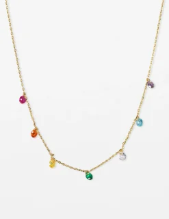 Necklace Rainbow Beads - Gold