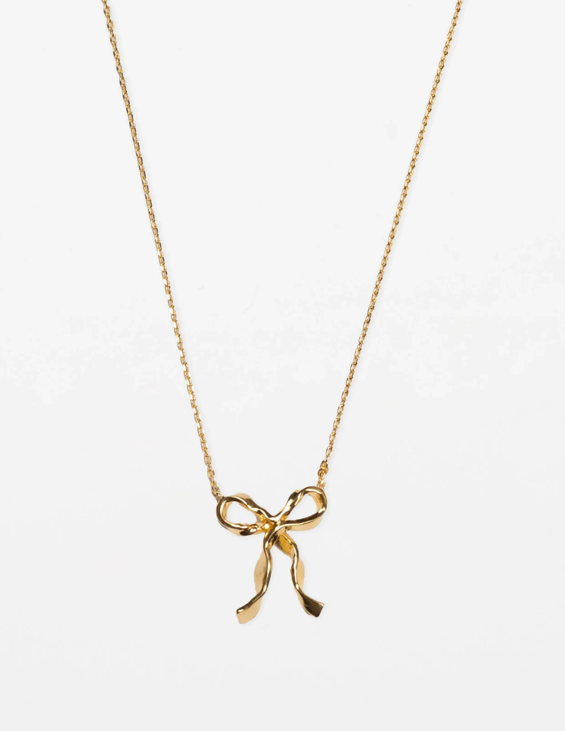 Necklace Ribbon Bow - Gold