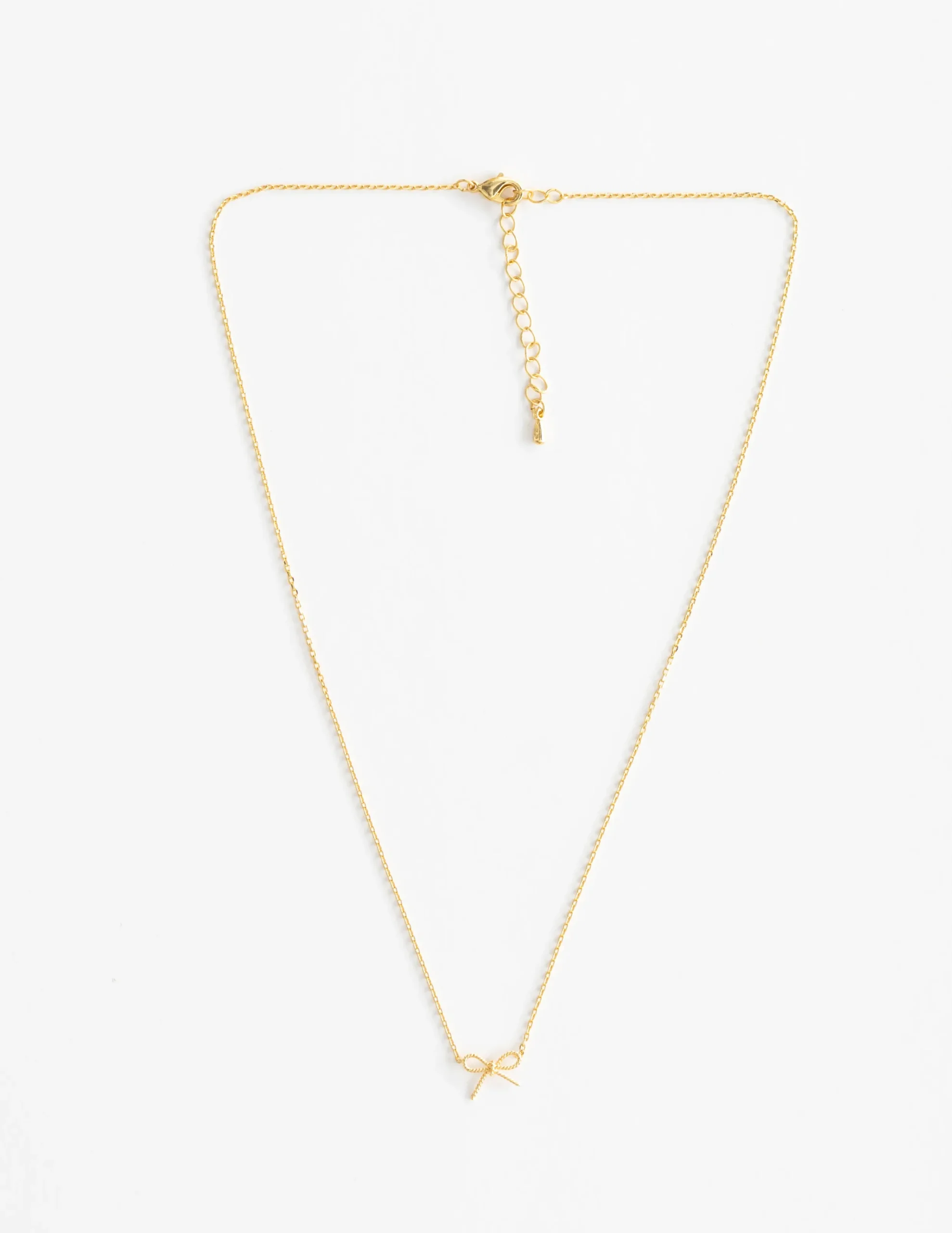 Necklace Rope Bow - Gold