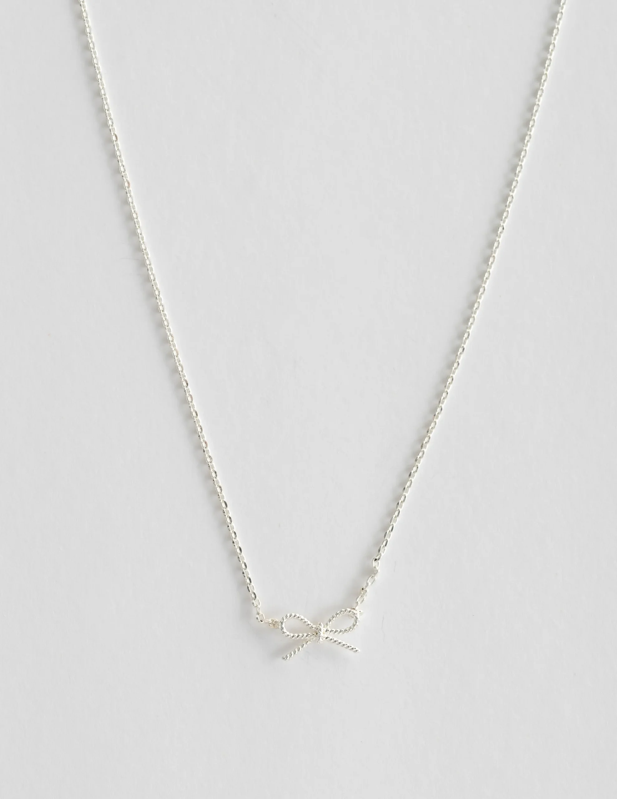 Necklace Rope Bow - Silver