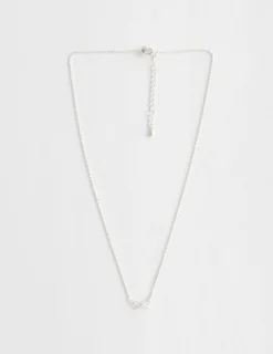 Necklace Rope Bow - Silver