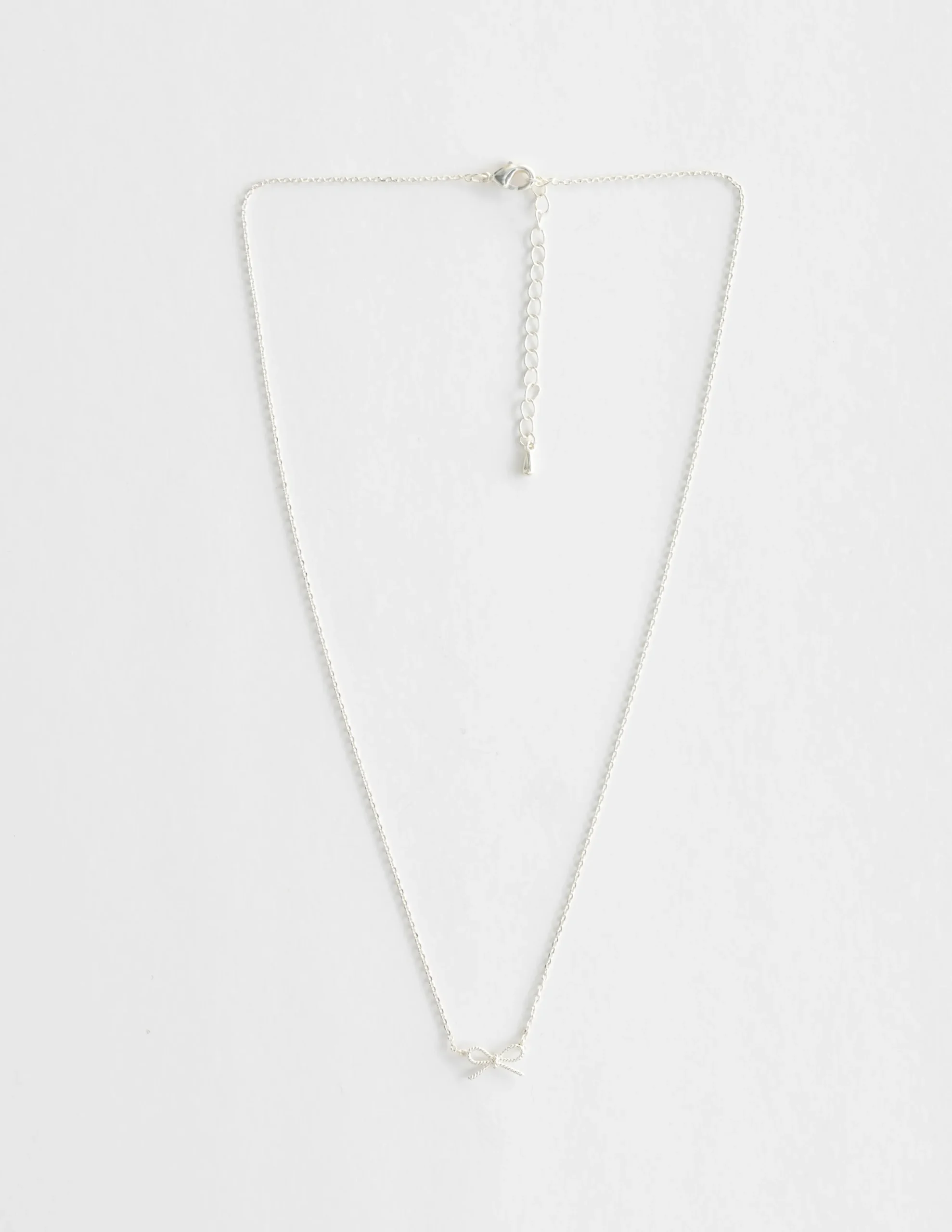 Necklace Rope Bow - Silver