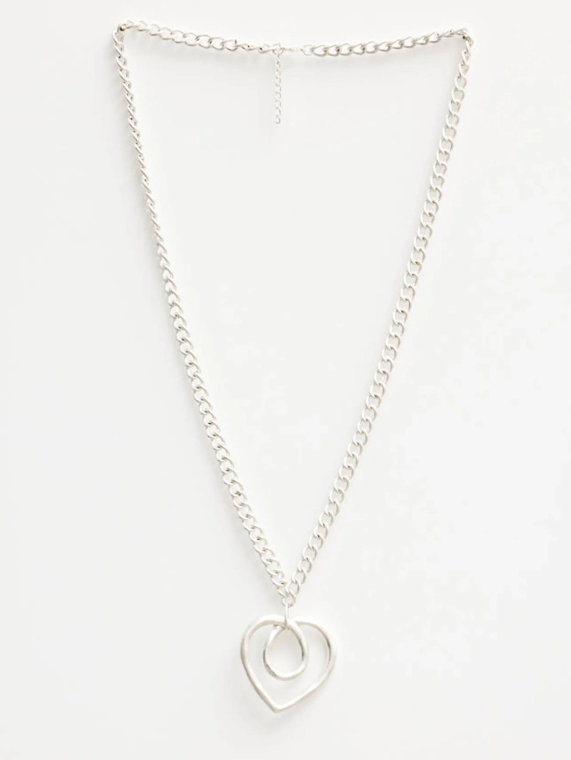 Necklace Silver Chunky Infinity Heart