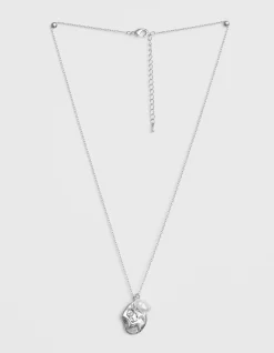 Necklace Silver Nugget And Pearl