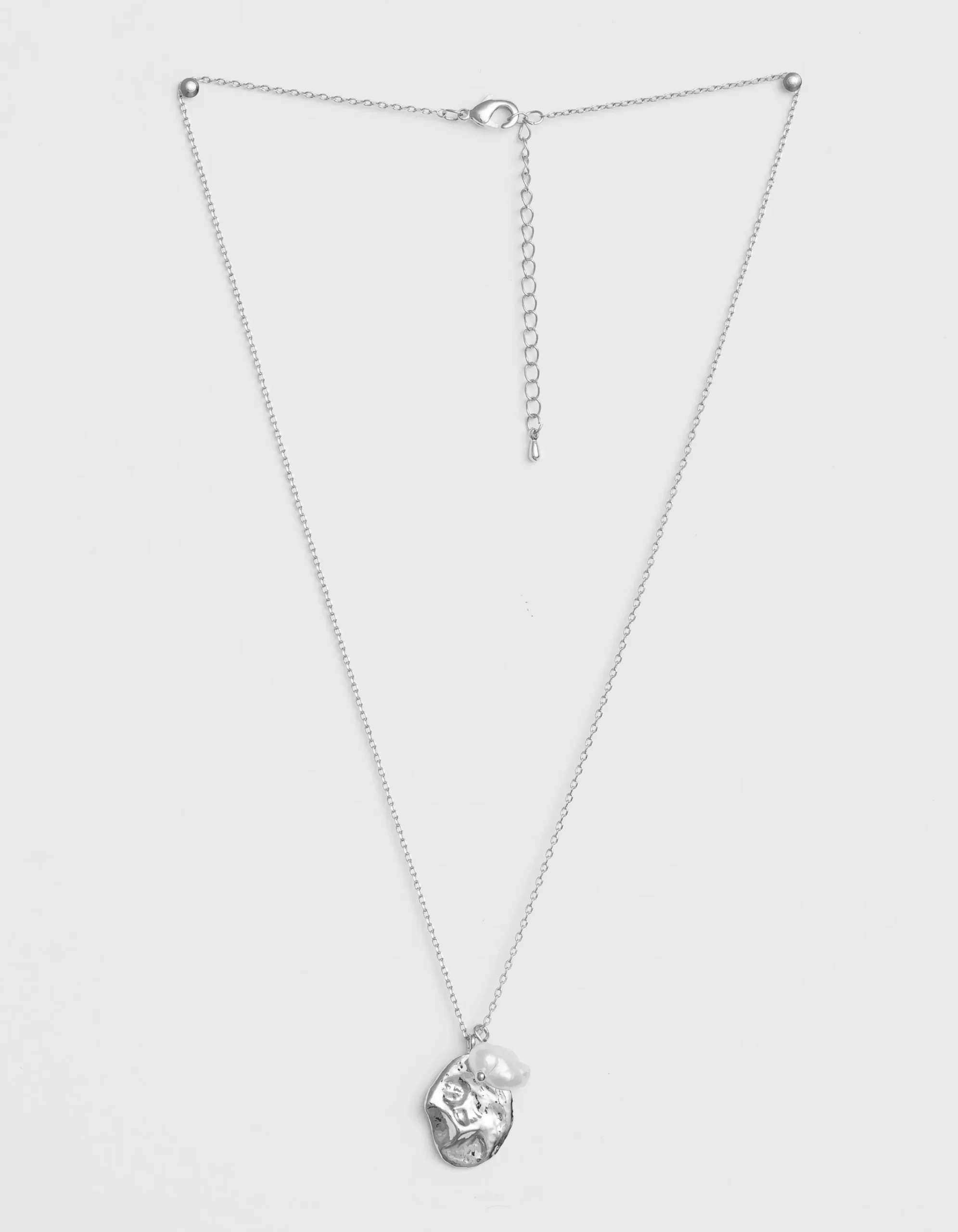Necklace Silver Nugget And Pearl