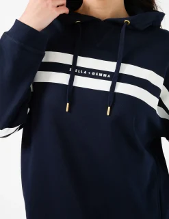 Newport Hoodie Banner Logo - Navy