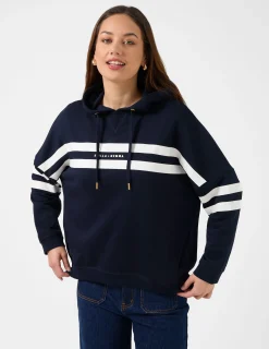 Newport Hoodie Banner Logo - Navy