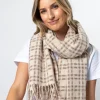 Noughts and Crosses Scarf - Ivory
