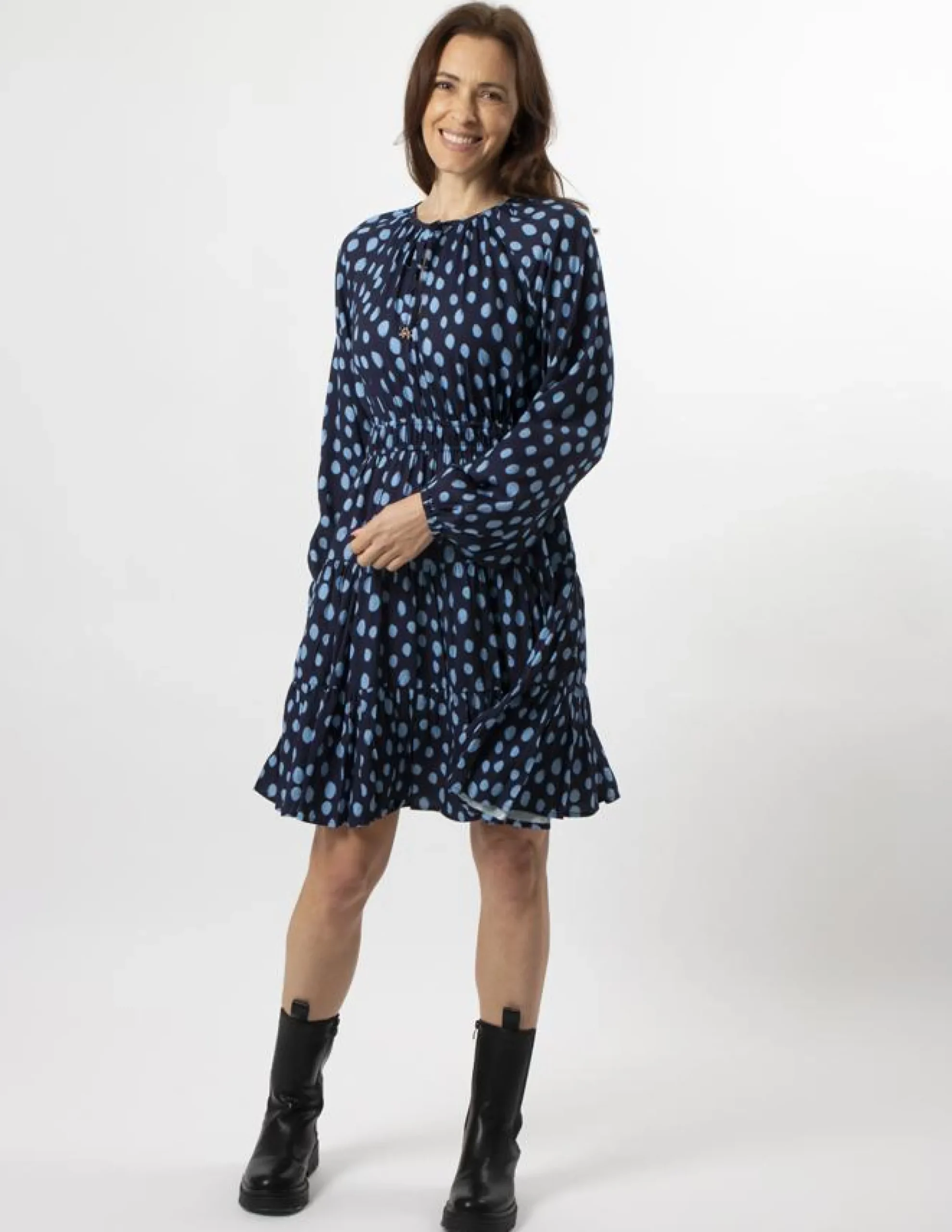 Nova Dress - Indigo Spot